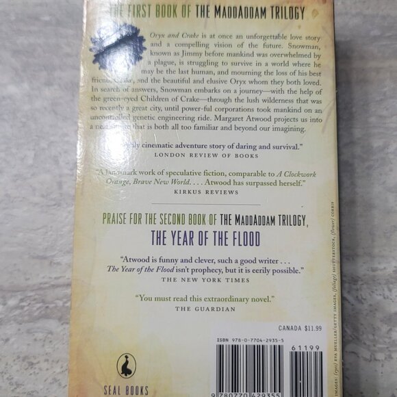#364 Oryx and Crake Book Margaret Atwood - Picture 3 of 6